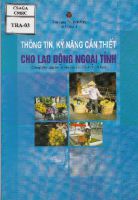 Thông tin, kỹ năng cần thiết cho lao động ngoại tỉnh (Dành cho cán bộ tư vấn của các tổ chức xã hội)